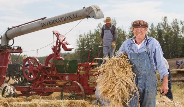 Man holding hay